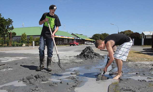 Evacuation: Although most of the buildings in Christchurch were evacuated cars became trapped in sinkholes after the quake 